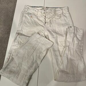 G  Linen Pants‎ Size 6 Off White Loose Fit Drawstring &  Button 💗